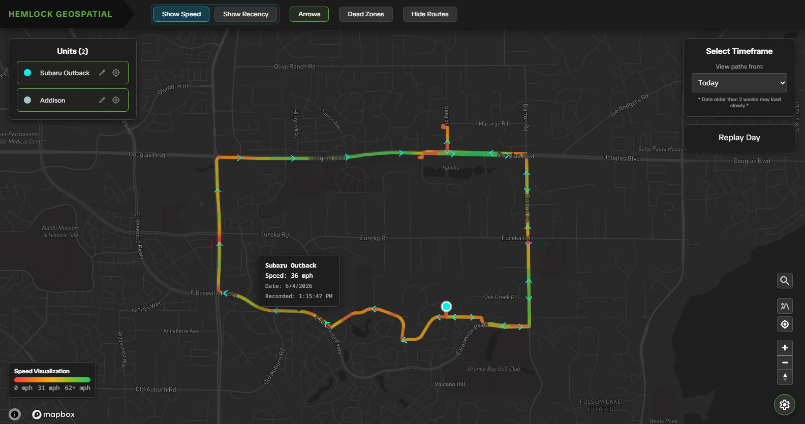 Hemlock Geospatial Live Dashboard